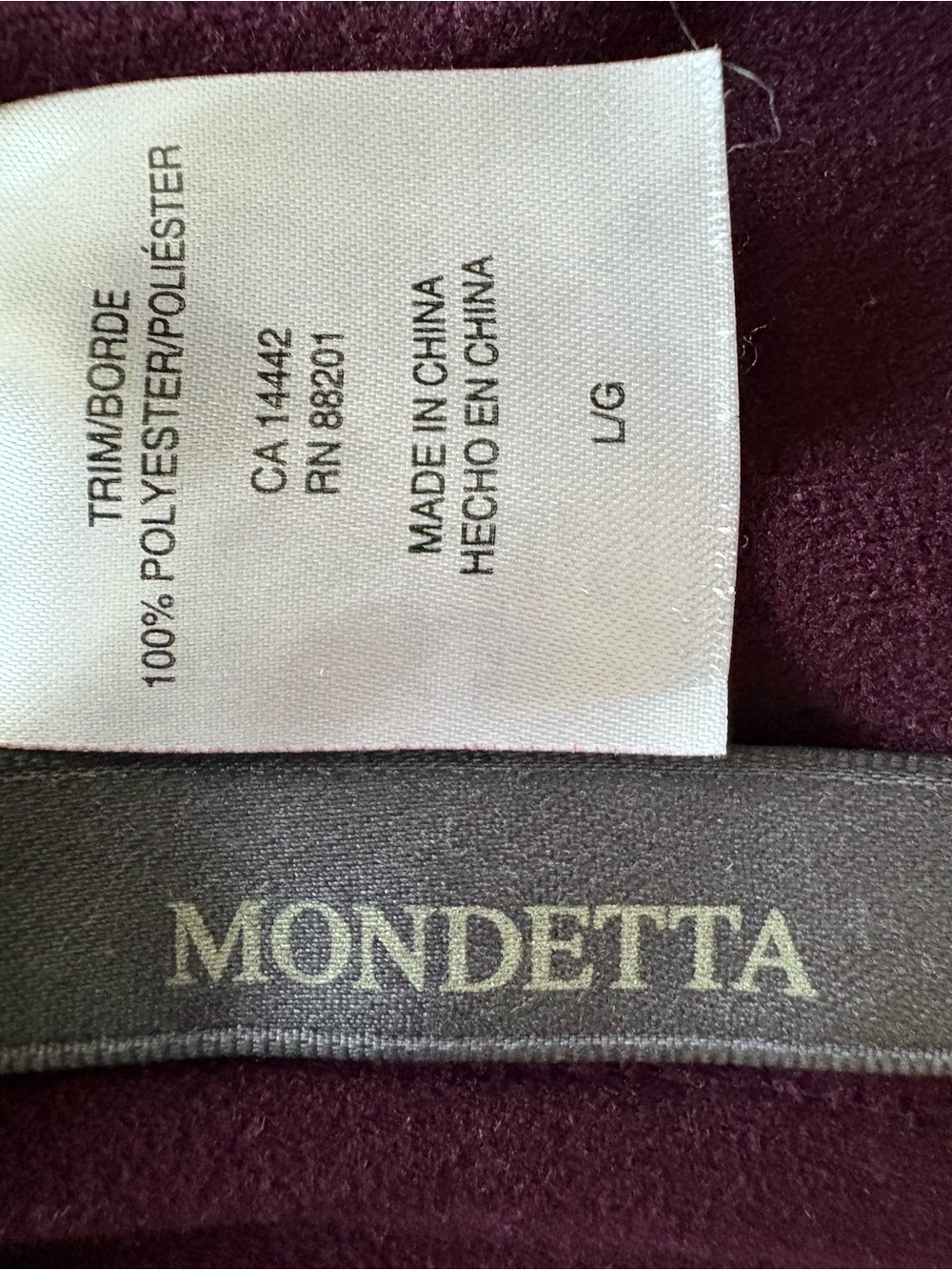 Mondetta Deep Plum Fleece Joggers - Picture 5 of 6
